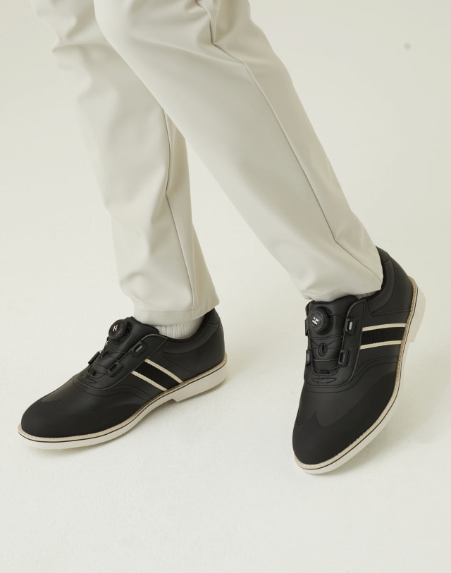 Black Men's Wingtip Spikeless Golf Shoes