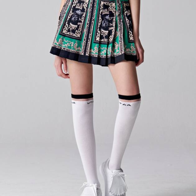 UTAA Ducat Baroque Black Line Skirt : Royal Green