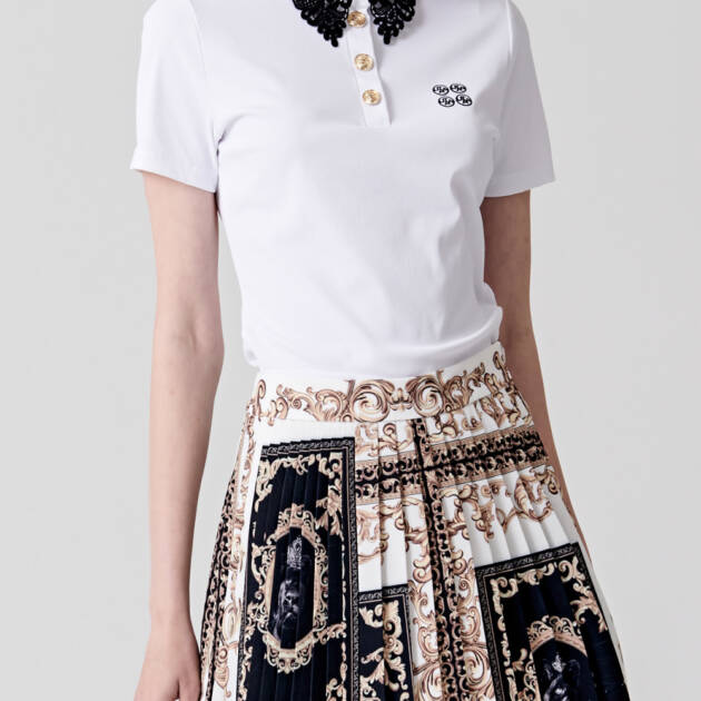 UTAA Ducat Lace Flare PK T-shirts : White