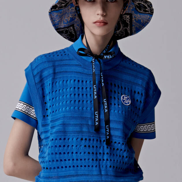 UTAA Punching Scasi Knit Vest : Women’s Sky Blue