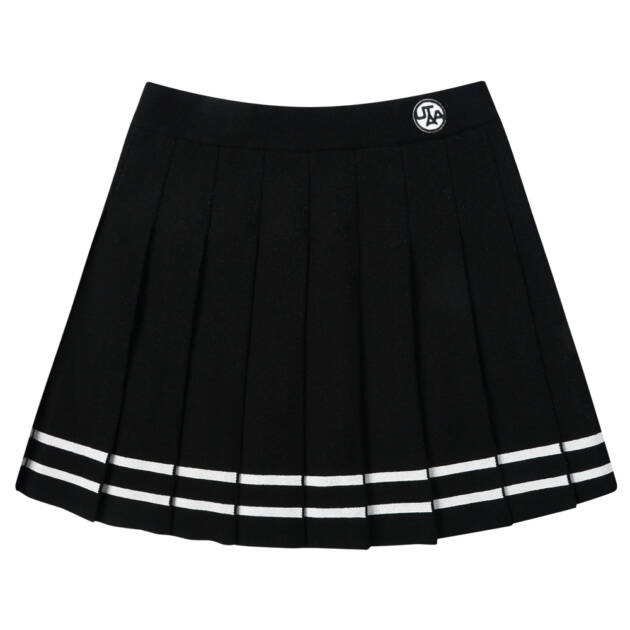 UTAA Classy Stripe Knit Flare Skirt : Women's Black