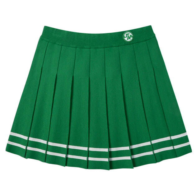 UTAA Classy Stripe Knit Flare Skirt : Women's Green