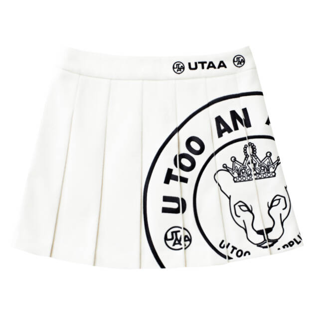 UTAA Panther Emblem Flare Skirt : Ivory