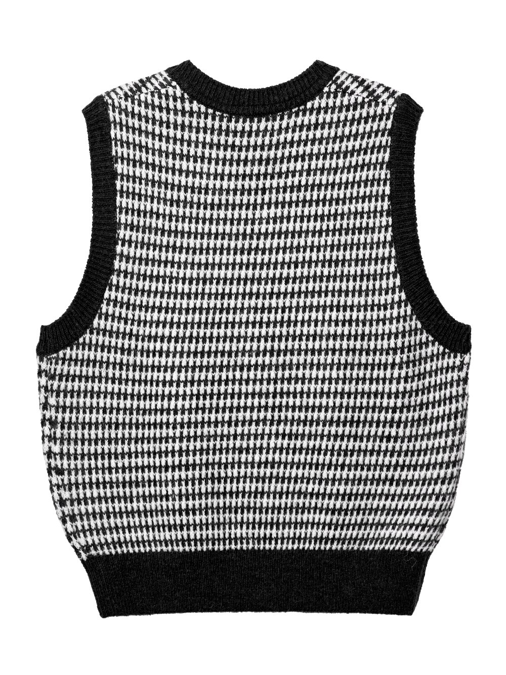 UTAA Rabbit Tooth Knit Vest : Black - Ảnh 6