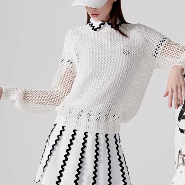 UTAA Crocher Scasi Raglan Knit : White