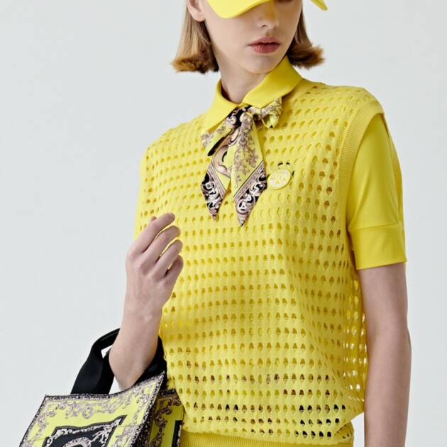 UTAA Punching Scasi Knit Vest : Yellow