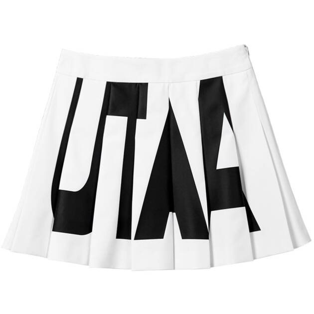 UTAA Bold Logo Flare Fan Skirt : White