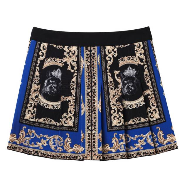 RE UTAA BAROQUE SHORT SKIRT: Blue