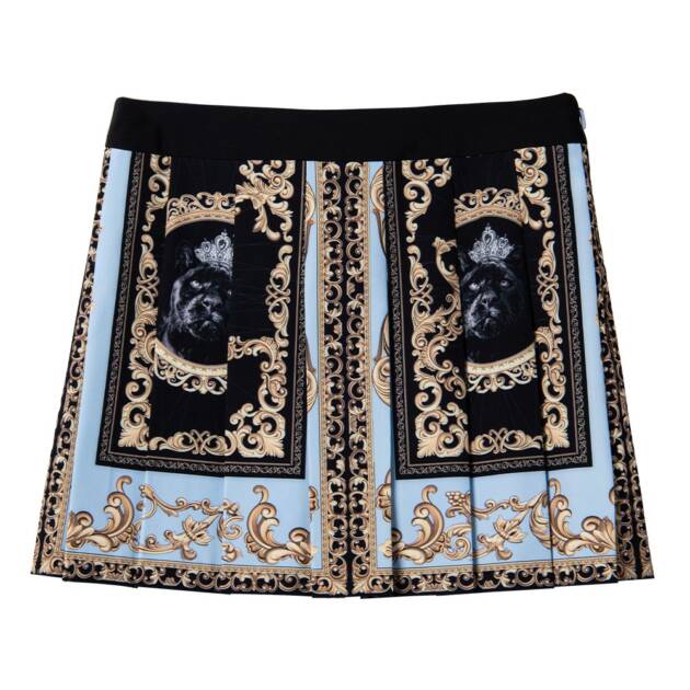 RE UTAA BAROQUE SHORT SKIRT: Light Blue