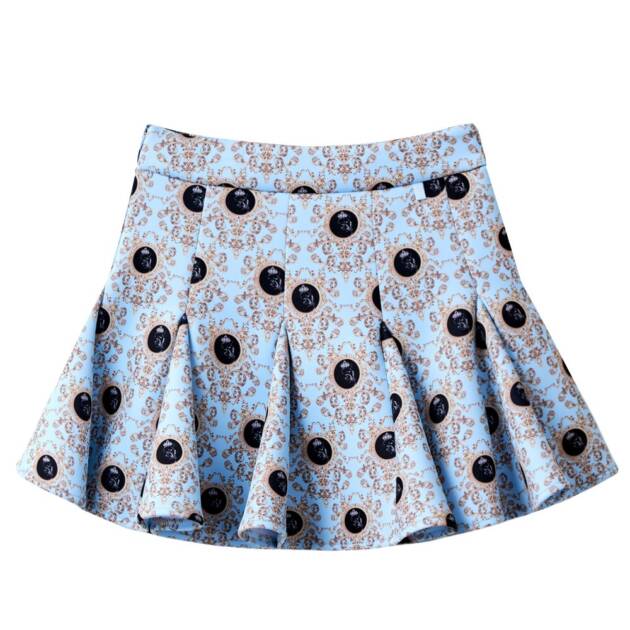 UTAA Dot Panther Neoprene Bloom Skirt : Sky Blue