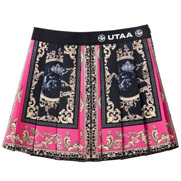 UTAA Neon Baroque Short Skirt : Pink