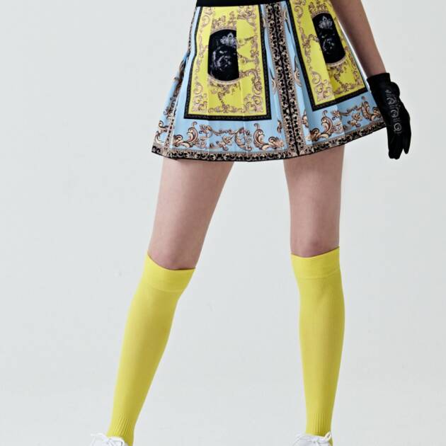 UTAA Neon Baroque Short Skirt : Sky Blue