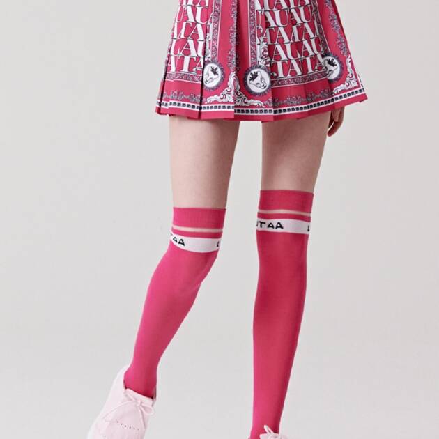 UTAA Blanc Baroque Pleats Skirt : Pink