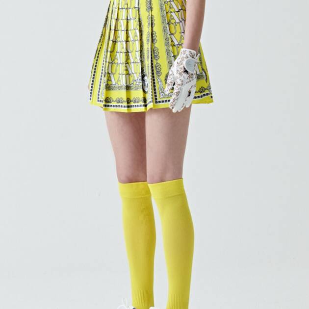 UTAA Blanc Baroque Pleats Skirt : Yellow