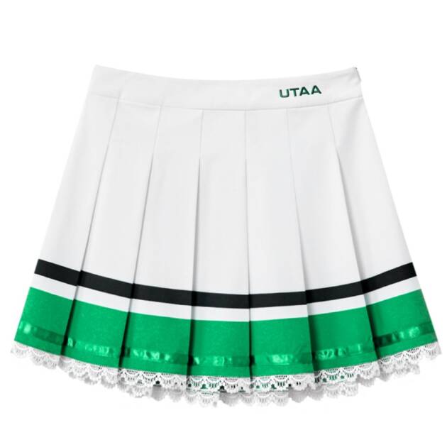 UTAA Notredame Lace Line Fan Skirt : White