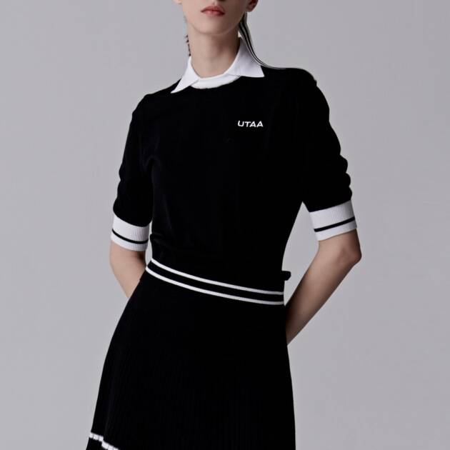 UTAA Logo Openneck Knit Pullover : Women's Black