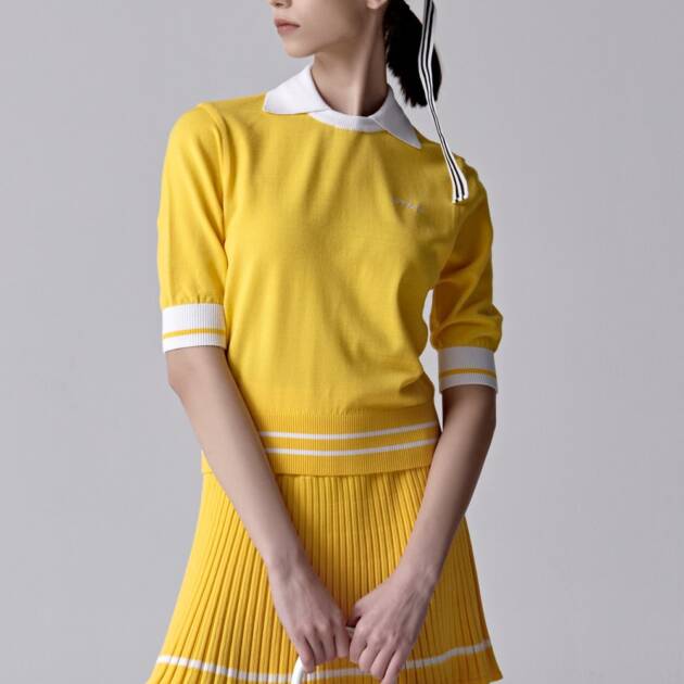 UTAA Logo Openneck Knit Pullover : Women's Yellow