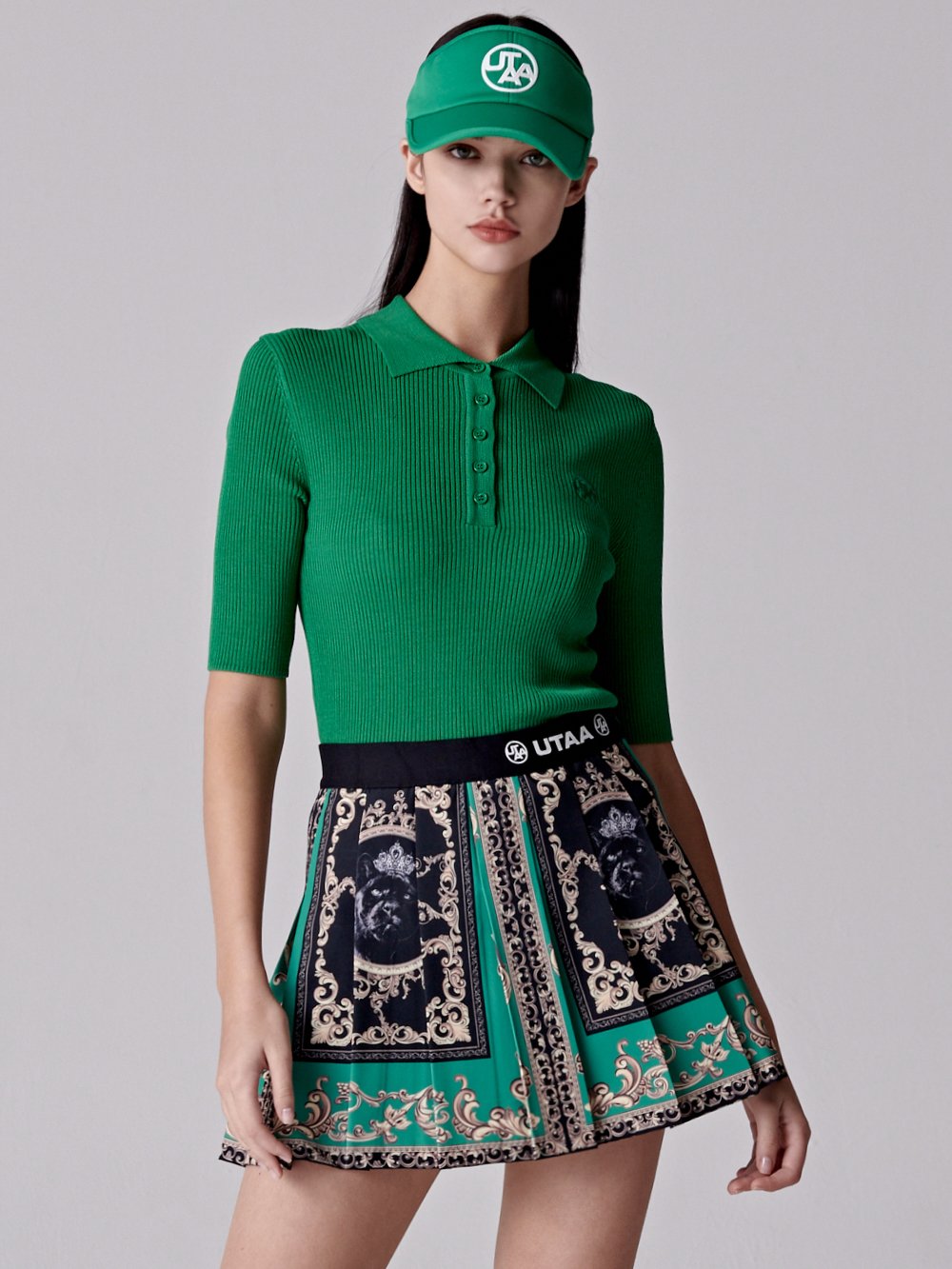 UTAA Ton&Ton Knit PK T-Shirts : Women's Green - Ảnh 2