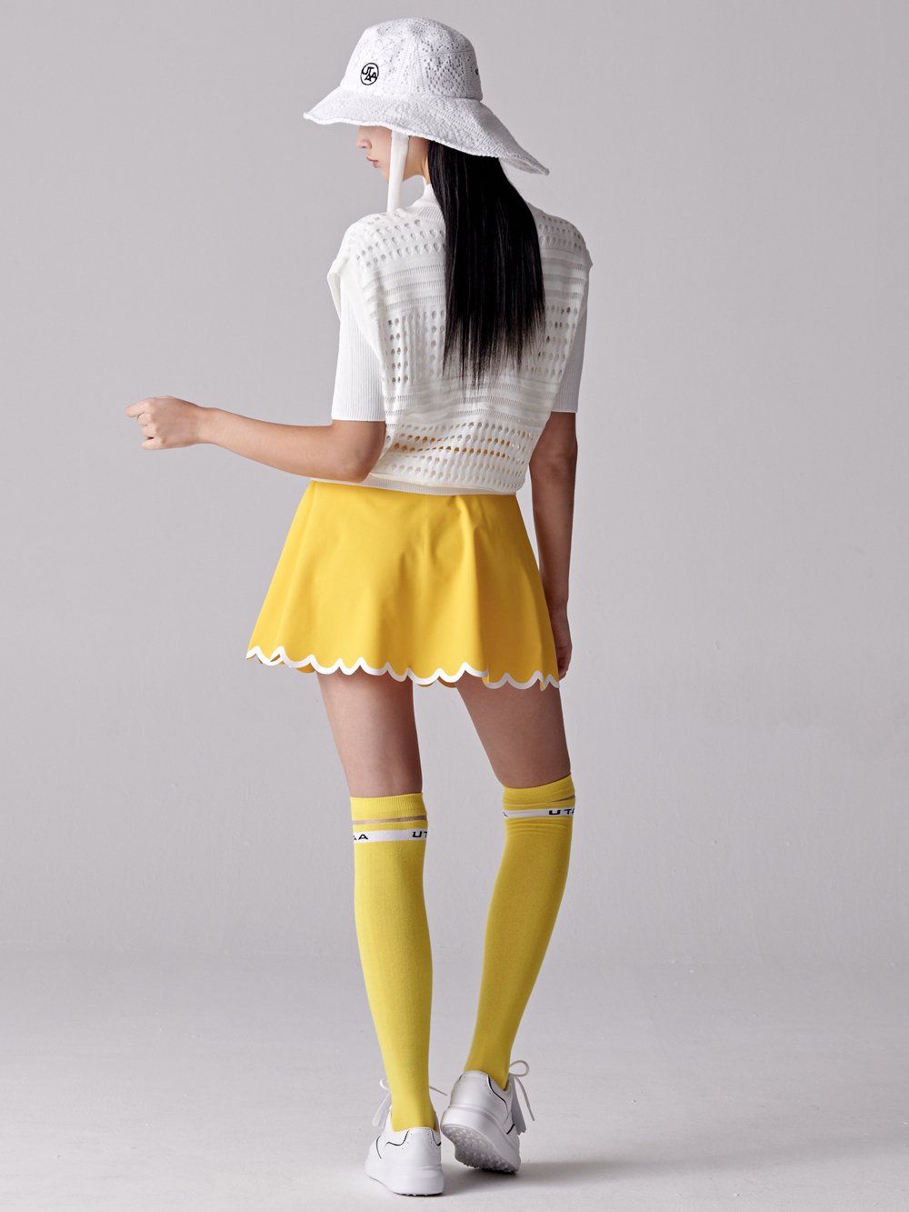 UTAA Punching Scasi Knit Vest : Women's White - Ảnh 4