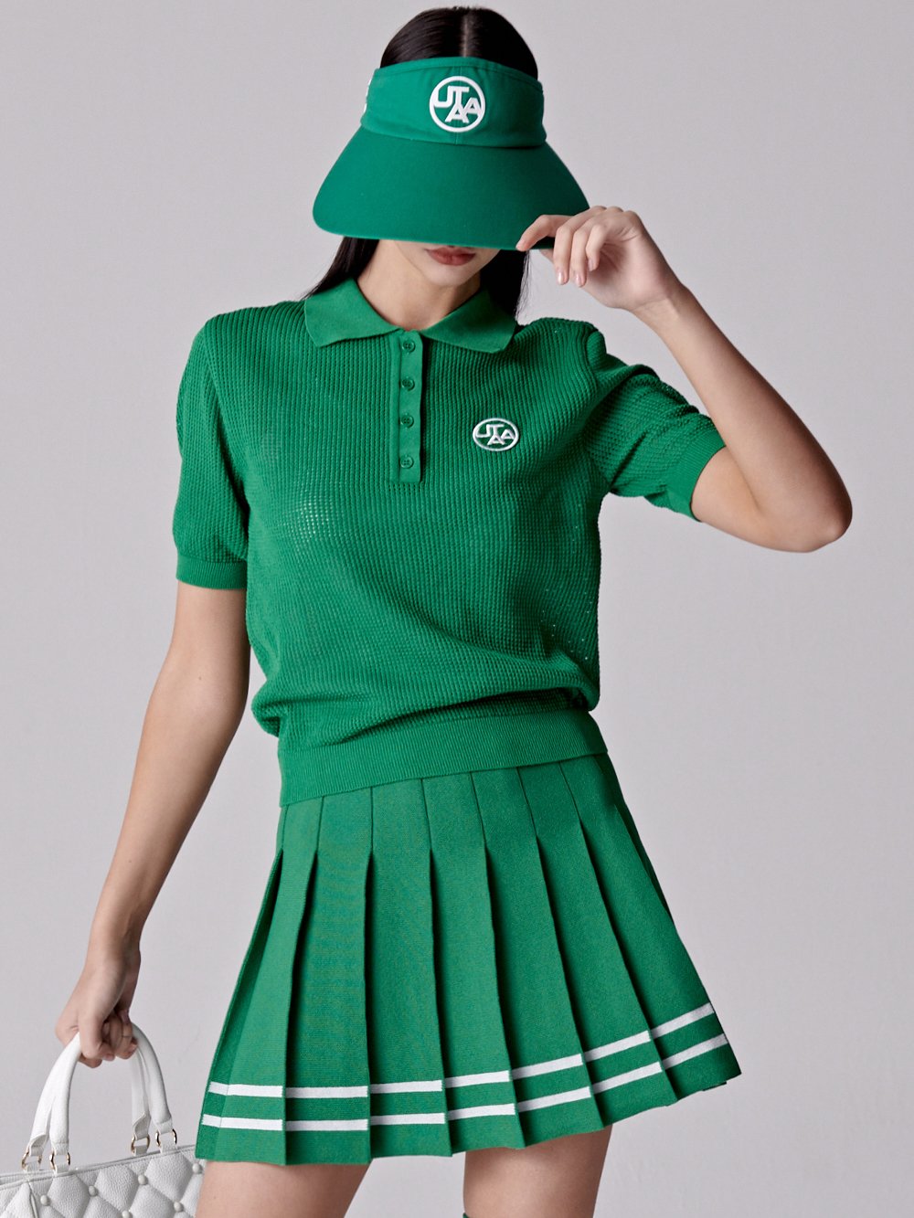 UTAA Mesh Knit Tee : Women's Green - Ảnh 2