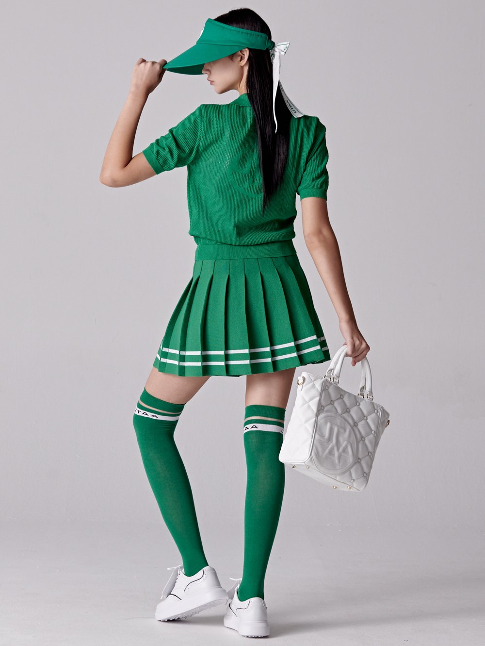 UTAA Mesh Knit Tee : Women's Green - Ảnh 4