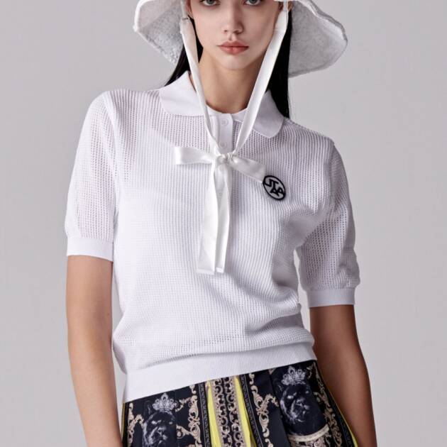 UTAA Mesh Knit Tee : Women's White