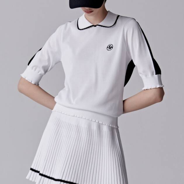 UTAA Ring Panther Wave Knit PK Sleeve : Women's White