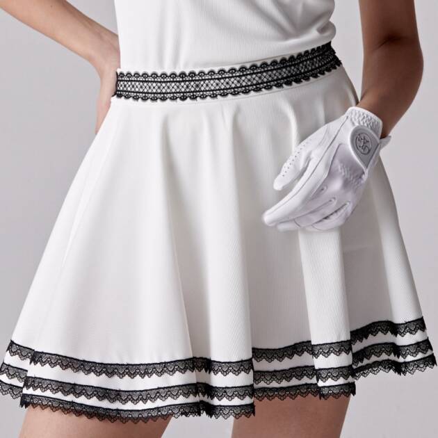 UTAA Triple Lace Flare Skirt : Women's White